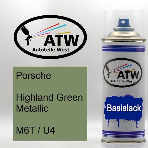 Porsche, Highland Green Metallic, M6T / U4: 400ml Sprühdose, von ATW Autoteile West.